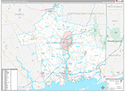 Southeastern Connecticut Wall Map Premium Style